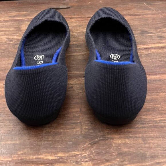Rothy's The Flat Round Toe Ballet Flats Black Knit Quiet Luxury Size 8 - Picture 3 of 6